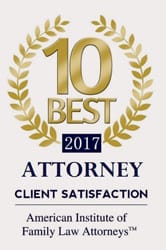10 Best Attorney, 2017, Client Satisfaction, American Institute of Family Law Attorneys