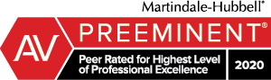 Martindale-Hubell AV Preeminent, Peer Rated for Highest Level of Professional Excellence, 2020