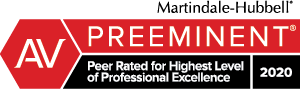 Martindale-Hubbell | AV Preeminent | Peer Rated for Highest Level of Professional Excellence | 2020